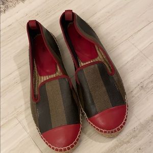 Fendi red black and brown espadrilles (used)